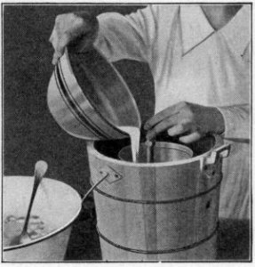 pouring the mixture