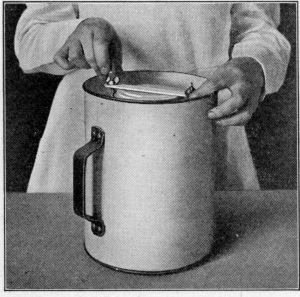 screwing on the lid