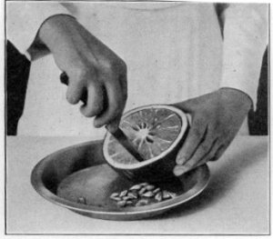 cut the grapefruit from the skin