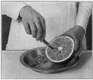 separate the pulp from the skin