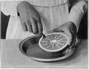 insert a pair of scissors along the outside edge